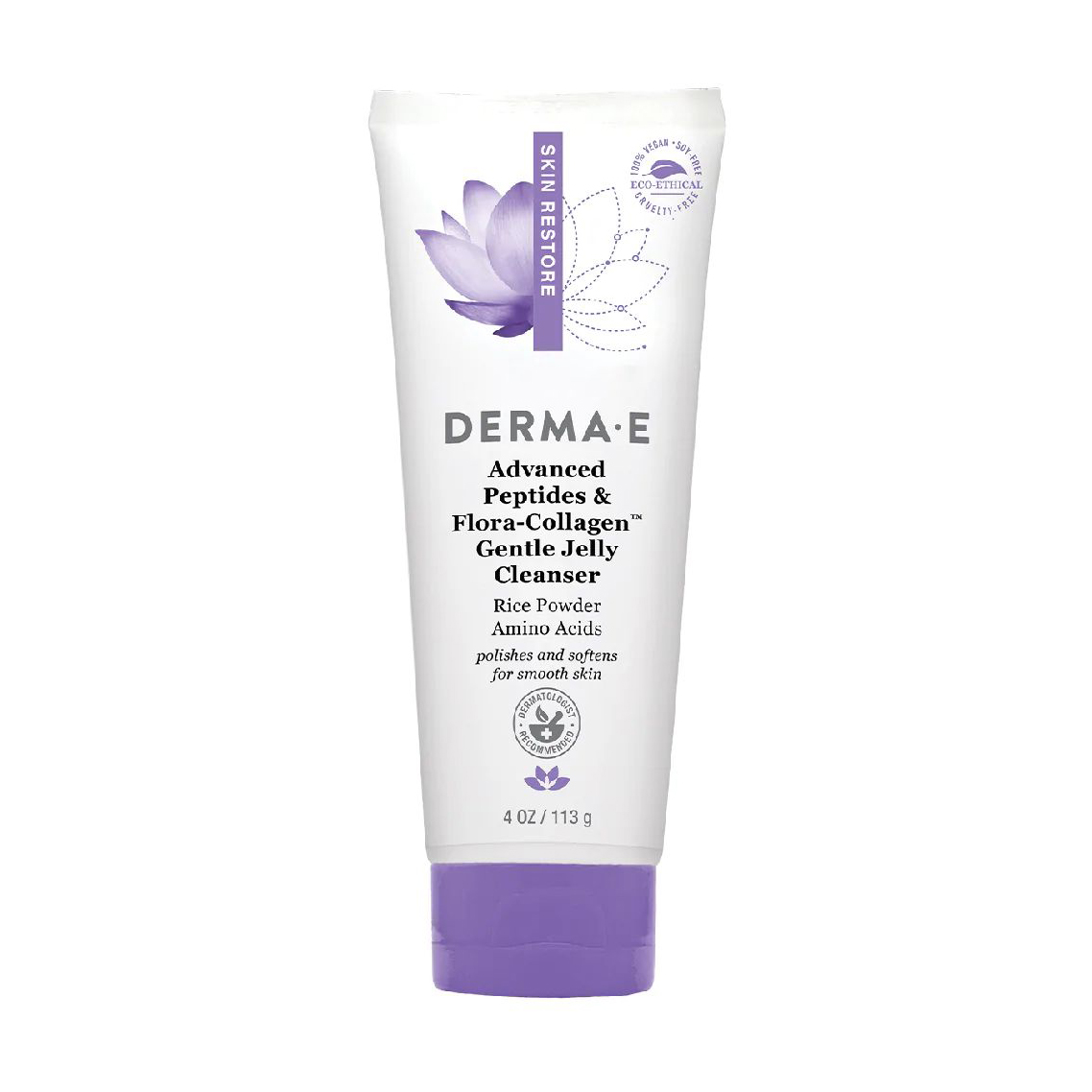 Ніжний очищувальний гель-желе для обличчя Derma E Advanced Peptides &amp; Flora-Collagen, 113 г